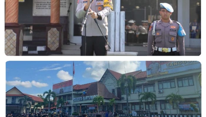 Kapolresta Banyuwangi Pimpin Apel Siaga May Day, Tekankan Disiplin dan Kesiapsiagaan Personel