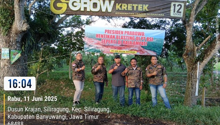 Dampak Blasting PT BSI Berpotensi Rusak Alam, Ormas GRIB JAYA Bersurat Ke Presiden.