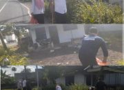 Camat Glenmore Beserta Staff Kerja Bhakti Membersihkan Sampah di Pertigaan Dokaran Tulungrejo.