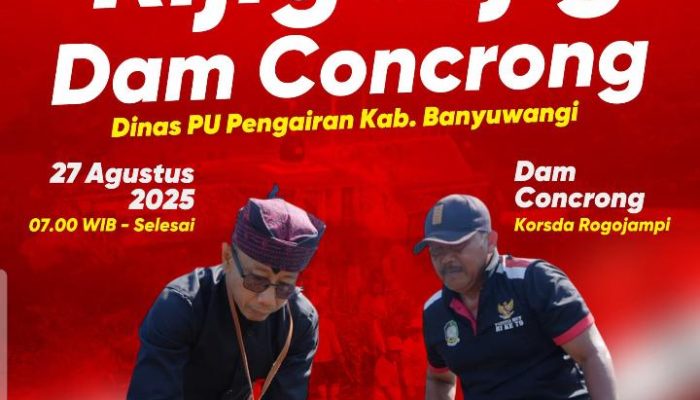 DPU Pengairan Banyuwangi dalam HUT RI ke-80 Tahun, Menggelar Rijig-Rijig Dam Concrong Rogojampi