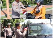 Polresta Banyuwangi Berbagi Bendera Merah Putih Sambut HUT Kemerdekaan RI ke – 80