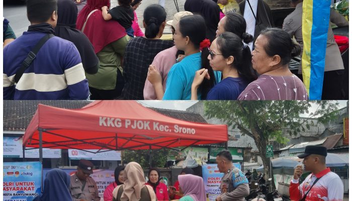 Kolaborasi Polisi dan Bulog Gelontorkan 108 Ton Beras Murah di Banyuwangi