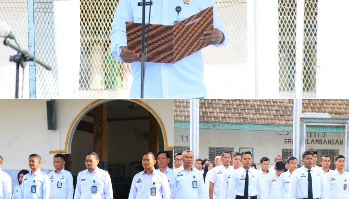 Warga Binaan Lapas Banyuwangi Ikuti Upacara Hari Kesaktian Pancasila, Kalapas: Momentum Perkuat Ideologi Pancasila.