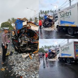 Tabrakan Maut di Jalur Ketapang, Satu Tewas Setelah Truk Box Santri Salip di Tikungan