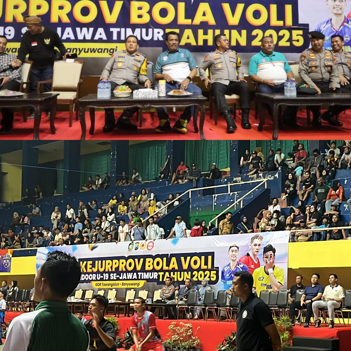 Kapolresta Banyuwangi Hadir Beri Dukungan Langsung dalam Semarak Kejurprov Voli U-19 Jatim.