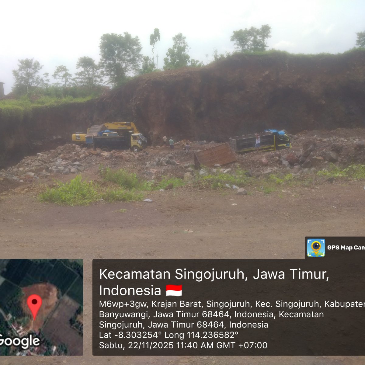 Diduga Tambang Galian C Ilegal di Singojuruh Krajan Barat, APH Dinilai Tutup Mata.