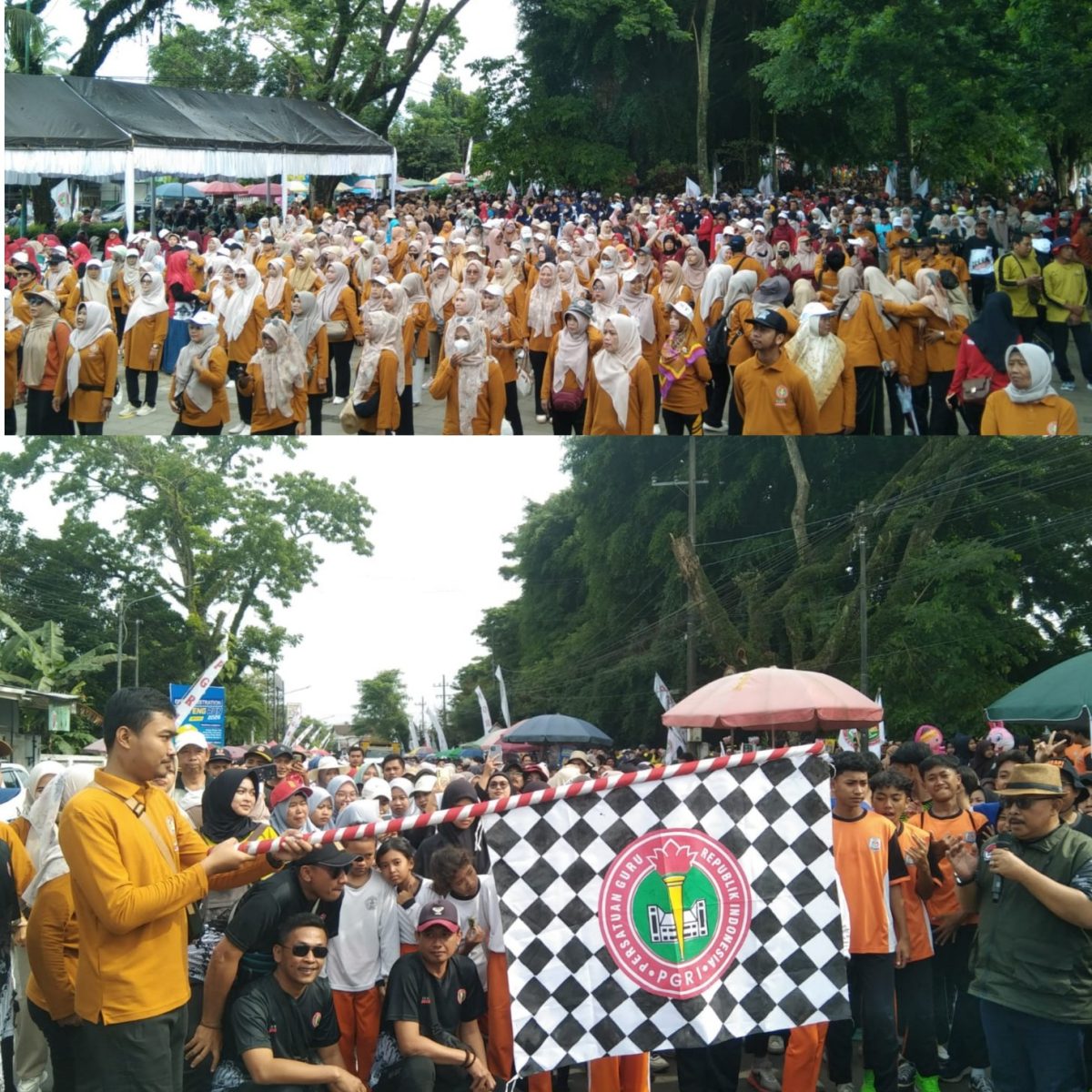 PGRI Banyuwangi Rayakan HUT ke-80 dan HGN 2025 dengan Jalan Sehat Penuh Semangat Kebersamaan.