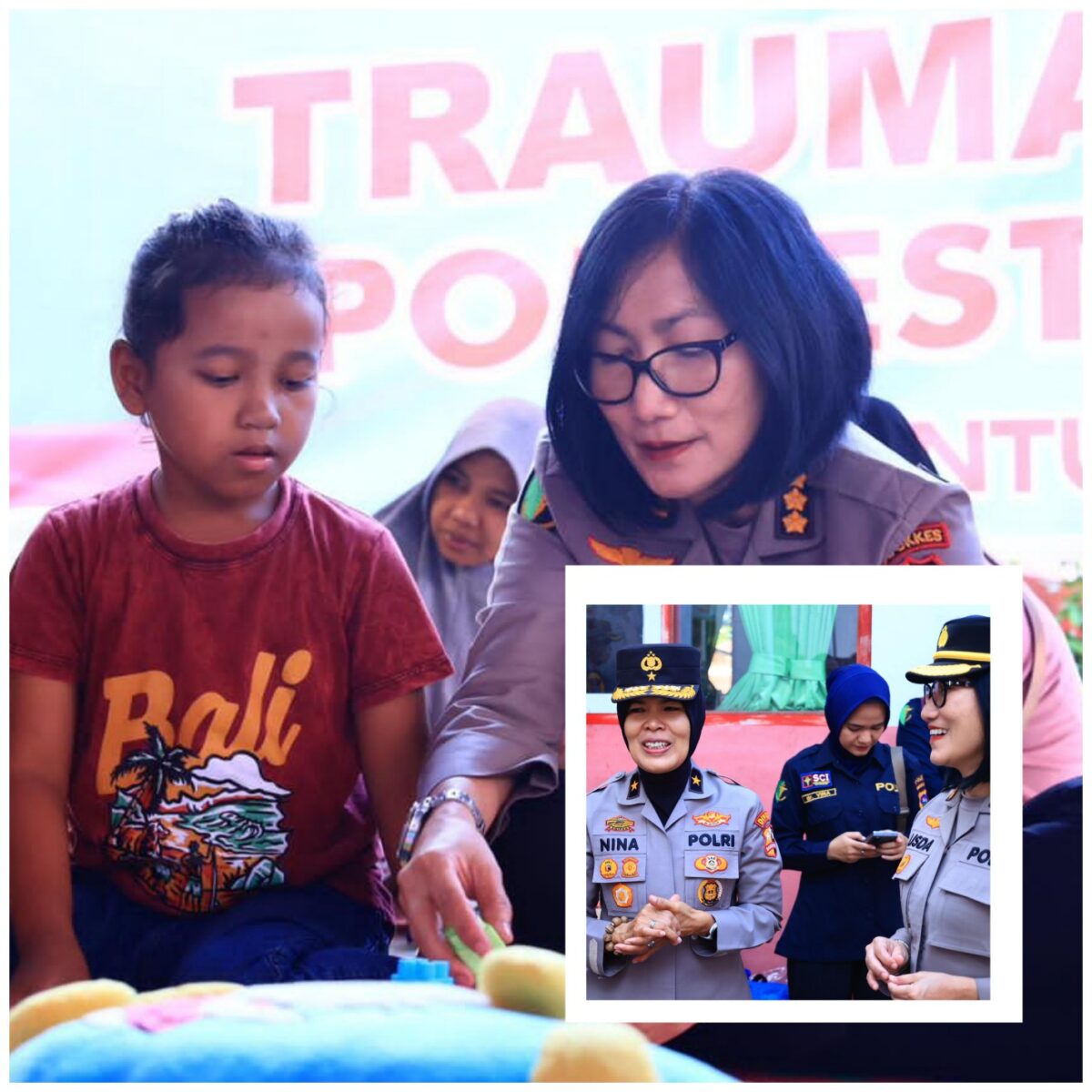 Tim Trauma Healing Ops Aman Nusa II Tinjau Posko Pengungsian di Kota Padang.