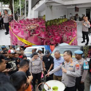 Polrestabes Surabaya Ungkap Sindikat Pengoplos LPG Bersubsidi 3kg ke 12kg.