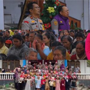 Rayakan Natal Bersama Warga Terdampak Bencana, Polri Hadir di Dua Gereja HKBP Tapanuli Utara