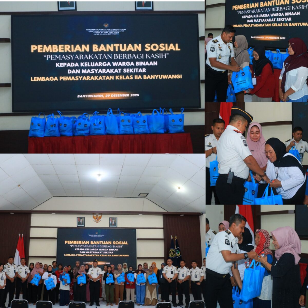 Lapas Kelas IIA Banyuwangi, Menunjukkan Eksistensinya dalam Wujud Nyata Kepedulian Sosial.
