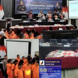 Polresta Banyuwangi Rilis Akhir Tahun 2025: Laporan Kriminal Meningkat, Kinerja Penyelesaian Kasus Kian Positif.