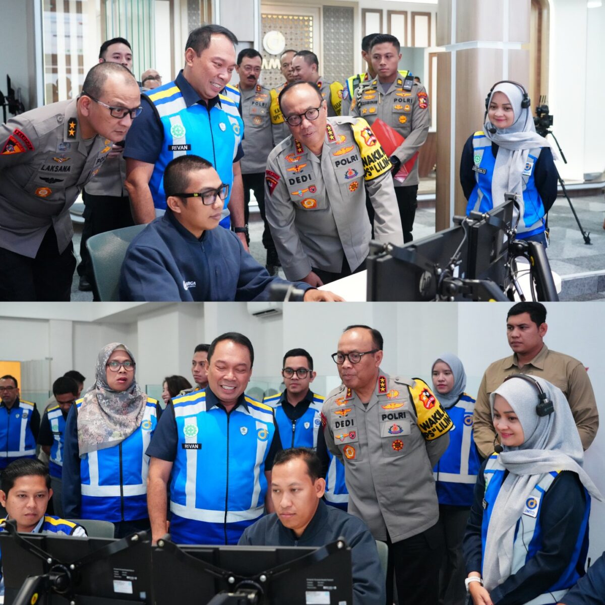Wakapolri Pantau Arus Balik Nataru di Command Center Tol Jasa Marga Jatiasih.