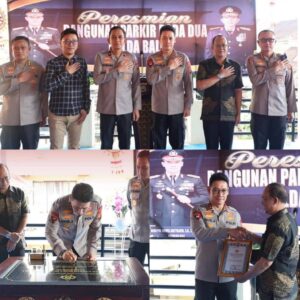 Kapolda Bali Resmikan Bangunan Parkir Kendaraan Roda Dua di Polda Bali.