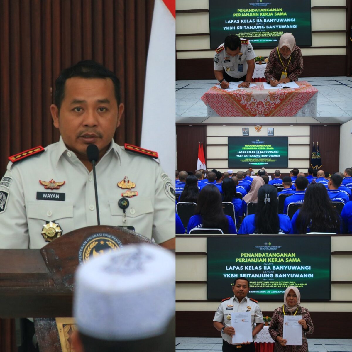 Perkuat Layanan Hukum, Lapas Banyuwangi Teken PKS dengan YKBH Sritanjung.