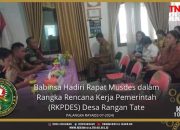 Babinsa Hadiri Rapat Musdes dalam Rangka Rencana Kerja Pemerintah (RKPDES) Desa Rangan Tate
