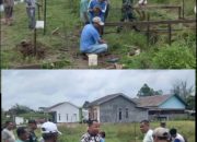 Babinsa Koramil 1015-04/Baamang Kerja Bakti Bersama Warga Buat Pos Kampiling