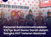 Personel Babinminvetcaddam XII/Tpr Ikuti Donor Darah Dalam Rangka HUT Veteran Nasional