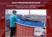 Jaga Perkembangan Ikan, Warga Binaan Lapas Sampit Lakukan Perawatan Kolam