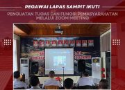 Pegawai Lapas Sampit Ikuti Penguatan Tugas Dan Fungsi Pemasyarakatan Melalui Zoom Meeting