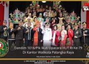 Dandim 1016/Plk Ikuti Upacara HUT RI ke-79 Di Kantor Walikota Palangka Raya