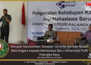 Menjadi Narasumber, Dandim 1016/Plk Berikan Materi Bela Negara kepada Mahasiswa Baru Universitas PGRI Palangka Raya