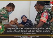Menyambut HUT Ke-79 TNI Gelar Pengobatan Umum, Sunatan Massal, Donor Darah Dan Bagikan Sembako 