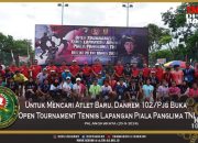 Untuk Mencari Atlet Baru, Danrem 102/Pjg Buka Open Tournament Tennis Lapangan Piala Panglima TNI