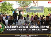 Dandim 1016/Plk Bersama Forkopimda Ikuti Vicon Peresmian Sumur Bor Serta Pemberian Baksos