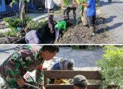 Ciptakan Lingkungan Bersih, Babinsa Kelurahan Baru Bersama Warga Bersihkan Parit