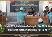 Kodim 1016/Plk Bersama Denkesyah 12.04.02 Plk Gelar Pengobatan Massal, Dalam Rangka HUT TNI Ke-79