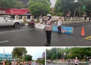 Satlantas Polresta Palangka Raya Jaga Kamseltibcarlantas momen Car Free Day