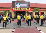 Personel Polres Katingan Laksanakan Olahraga Pagi Untuk Jaga Kebugaran dan Kekompakan