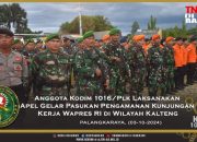 Anggota Kodim 1016/Plk Laksanakan Apel Gelar Pasukan Pengamanan Kunjungan Kerja Wapres RI di Wilayah Kalteng