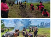 Dukung Ketahanan Pangan Nasional, SPN Polda Kalteng Garap Lahan Kosong Untuk Taman Sayur
