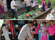 Kapolsek Jabiren Raya Hadir di Tengah Banjir Salurkan Bantuan dan Serukan Pesan Kamtibmas Pasca Pilkada