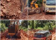 AKSES JALAN PENYEBRANGAN VERI DESA AYAWAN MULAI DI PERBAIKI.