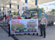 Jelang Akhir Pekan, Unit Kamsel Satlantas Polresta Palangka Raya Gelar Dikmas Lantas di SPBU  