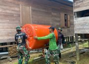 Demi Beri kenyamanan Warga, Satgas TMMD Reg ke-123 Kodim 1019/Katingan Bangun Tower Tandon Air