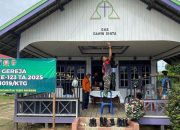 Beri Kenyamanan Untuk Beribadah, Satgas TMMD Reg ke-123 Kodim 1019/Katingan Cat Gereja