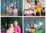 Kader Posyandu Pemdes Puruk Batu Memberikan Makanan dan Susu Tambahan Ke Pada Seluruh Balita