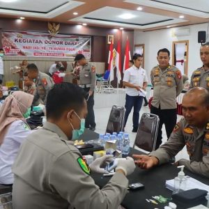 Polres Katingan Gelar Donor Darah Peringati Hari Jadi Humas Polri Ke-74