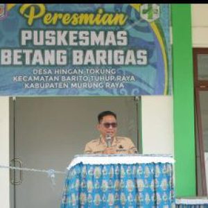 Bupati Heriyus Resmikan Puskesmas Betang Barigas di Desa Hingan Tokung