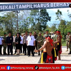 Batalyon Infanteri TP 831/Panunjung Tarung Gelar Tradisi Masuk Satuan dan Doa Bersama