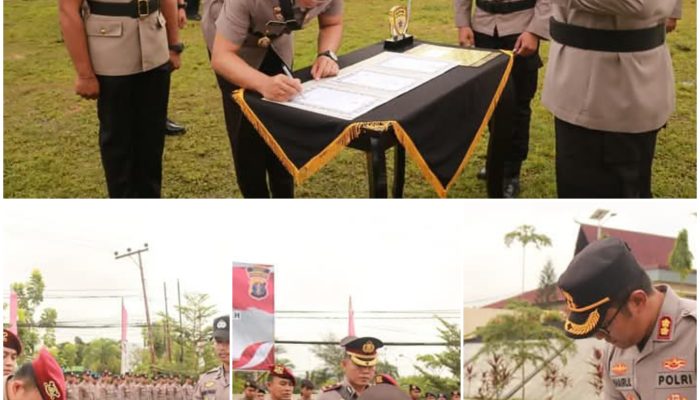 Kapolres Berau Pimpin Sertijab Wakapolres dan Kasatreskrim Polres Berau