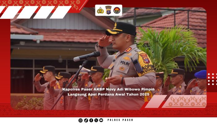Kapolres Paser AKBP Novy Adi Wibowo Pimpin Langsung Apel Perdana Awal Tahun 2025