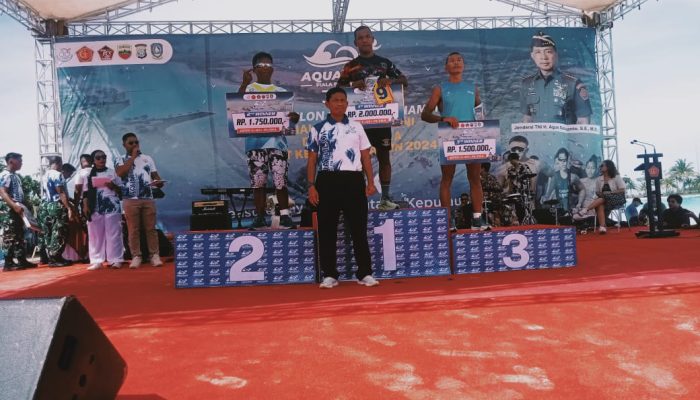 Atlit Yonif 9 Marinir Sabet Juara Dalam Ajang Aquathlon Piala Panglima TNI Tahun 2024