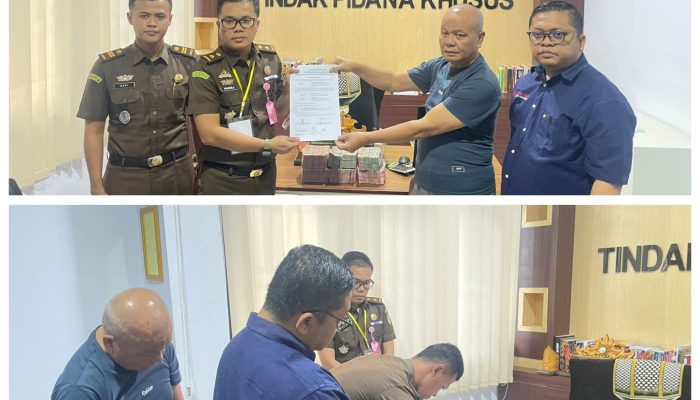 Penyidik Pidana Khusus Kejari Lampung Barat Terima Titipan Uang Kerugian Negara Sebesar Rp 500 Juta