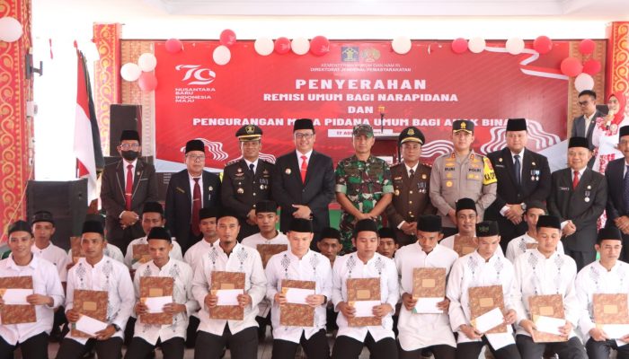 Kapolres Banyuasin Turut Hadir Dalam Upacara Pemberian Remisi Kepada WBP di Lapas Kelas IIA Banyuasin