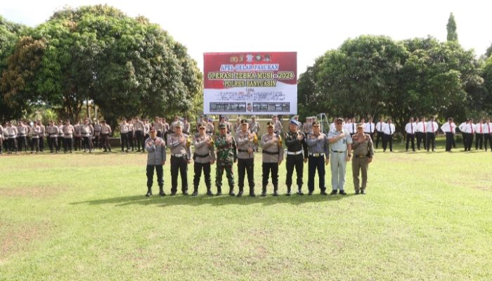 Kapolres Banyuasin Pimpin Apel Gelar Pasukan Operasi Zebra Musi 2024